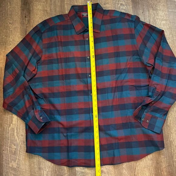 UNTUCKit Mens Shirt Long Sleeves Button Up Wrinkle Free Plaid Blue Red Size 3XL - Picture 8 of 11